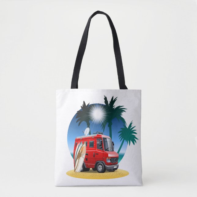 Cartoon Camper Tote Bag (Front)