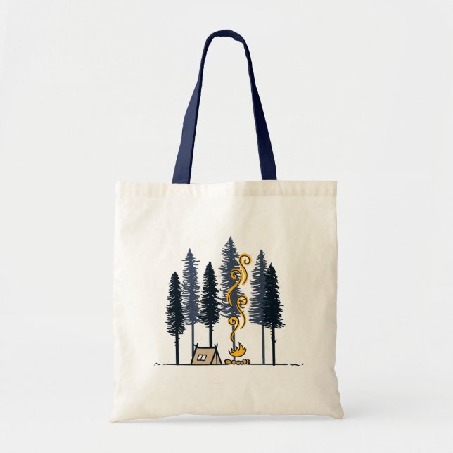 Cartoon Camping Tote Bag (Front)
