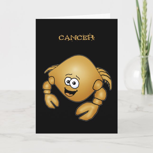 Cartoon Cancer Crab birthday card. Card (Front)