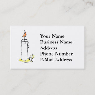 Cartoon Candle Holiday Candlestick Design Business Card