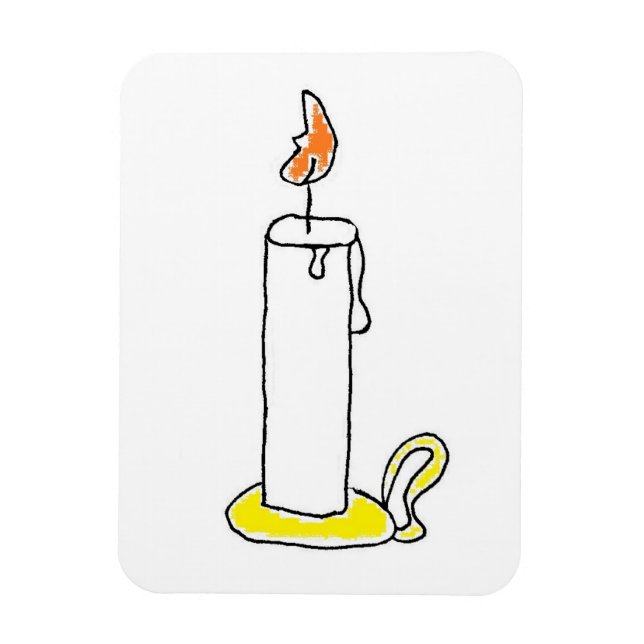 Cartoon Candle Holiday Candlestick Design Magnet (Vertical)
