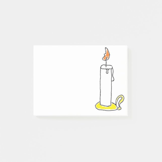 Cartoon Candle Holiday Candlestick Design Post-it Notes (Front)