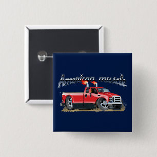 Cartoon car 15 cm square badge