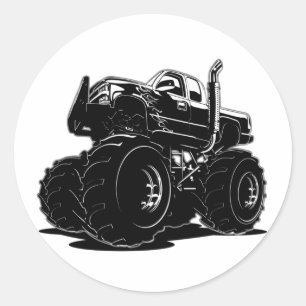 Cartoon car classic round sticker