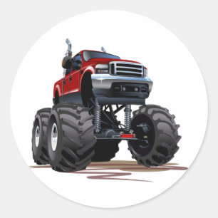Cartoon car classic round sticker