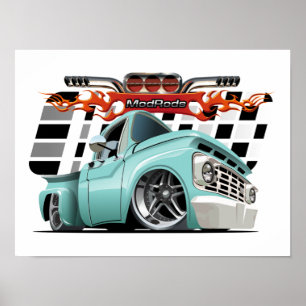 Cartoon car poster