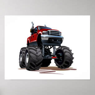 Cartoon car poster