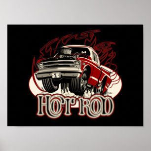 Cartoon car poster