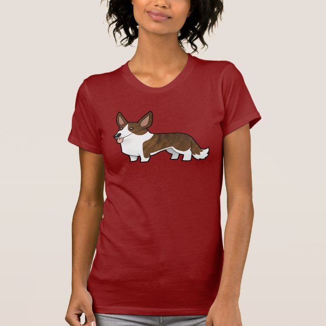 Cartoon Cardigan Welsh Corgi T-Shirt (Front)