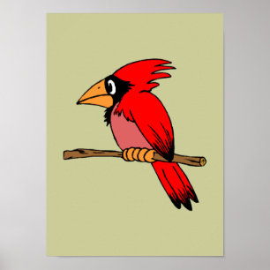 Cartoon Cardinal Poster
