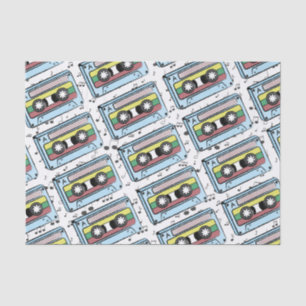 Cartoon Cassette Tape & Music Notes Tissue Paper
