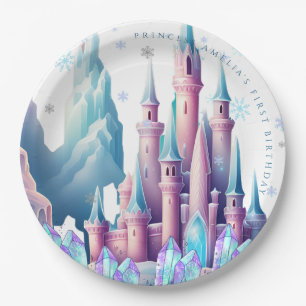 Cartoon Castle 1st Birthday Paper Plate