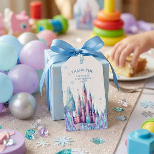  Cartoon Castle Frozen Kingdom 1st Birthday  Gift Tags