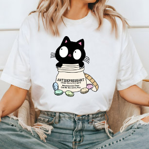 Cartoon Cat Antidepressant T-Shirt, Cat Lover T-Shirt