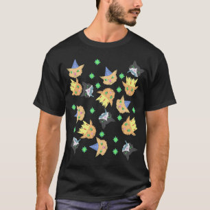 Cartoon Cat Collage with Party Hats, Crowns and Fi T-Shirt