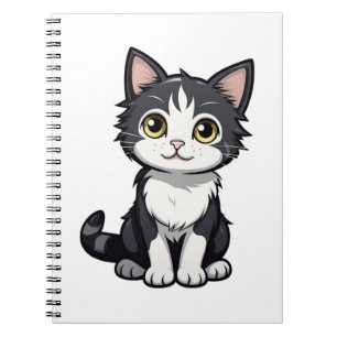 Cartoon cat illustration notebook