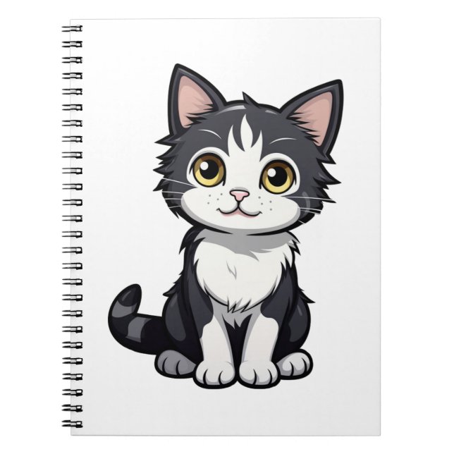 Cartoon cat illustration notebook (Front)