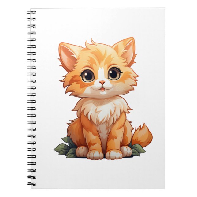 Cartoon cat illustration notebook (Front)