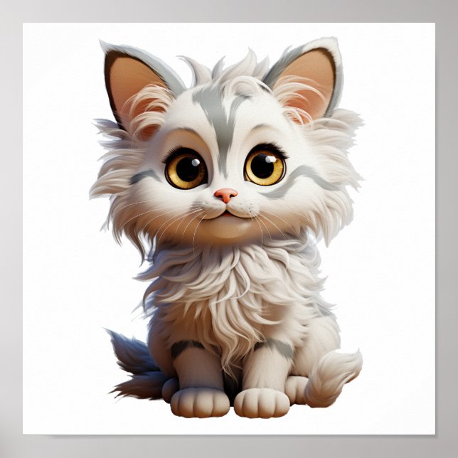 Cartoon cat illustration poster (Front)
