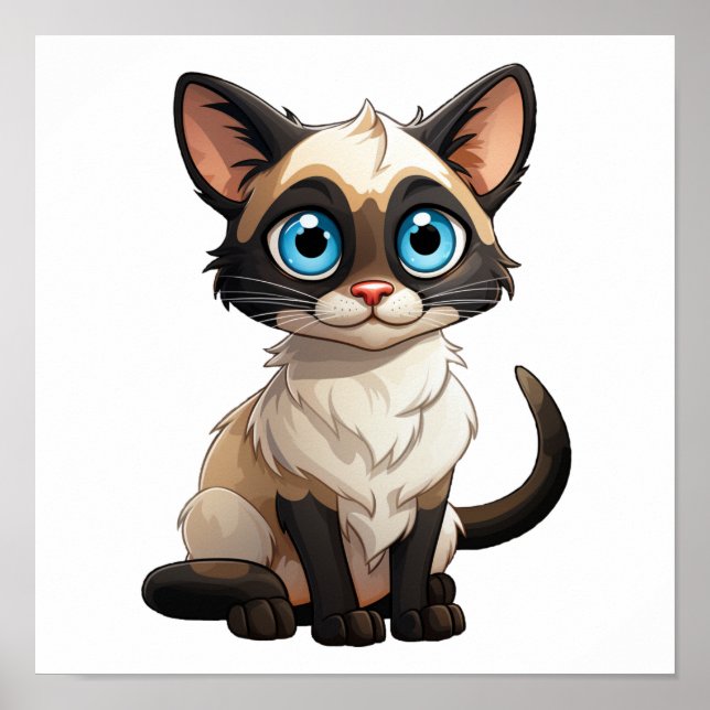 Cartoon cat illustration poster (Front)