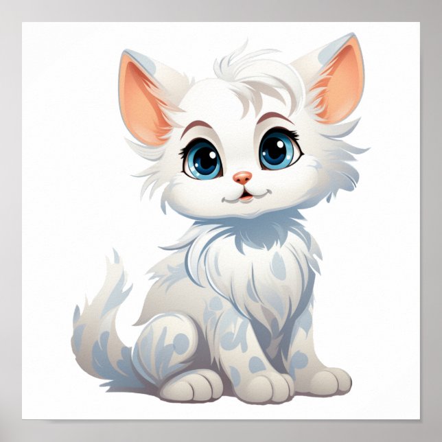 Cartoon cat illustration poster (Front)