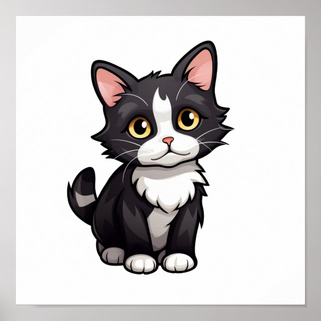 Cartoon cat illustration poster (Front)