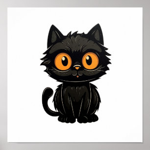Cartoon cat illustration poster