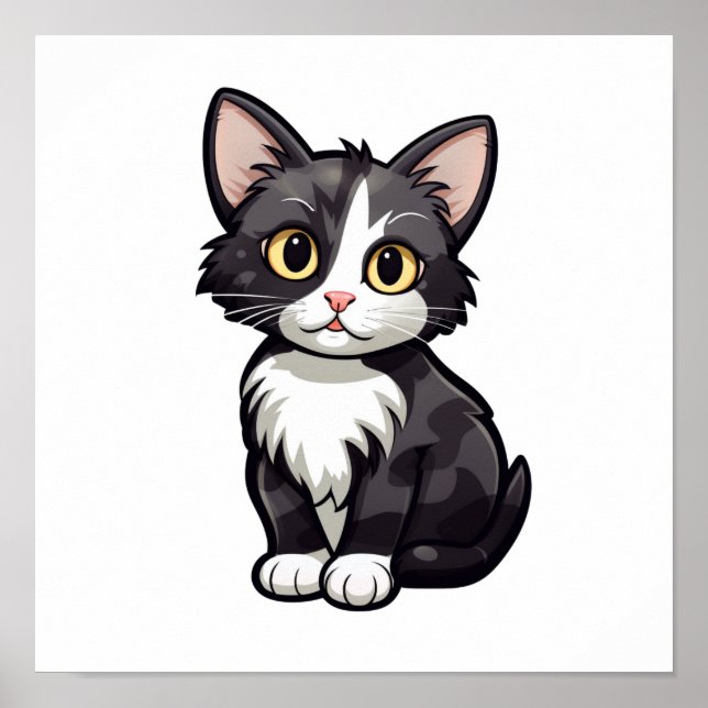 Cartoon cat illustration poster (Front)