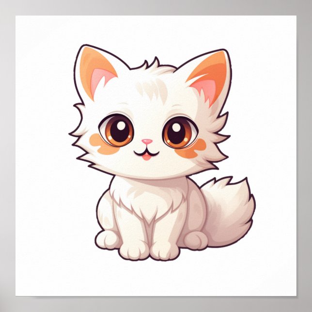 Cartoon cat illustration poster (Front)