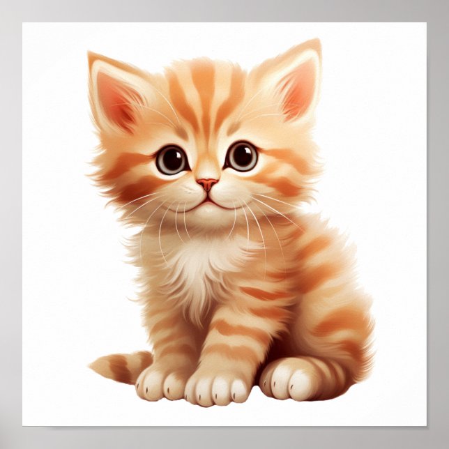 Cartoon cat illustration poster (Front)