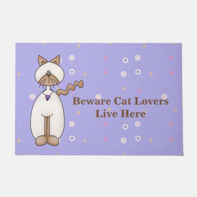 Cartoon Cat Kitty  Doormat (Front)