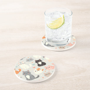 Cartoon Cat Lover Coaster – Fun Table Decor