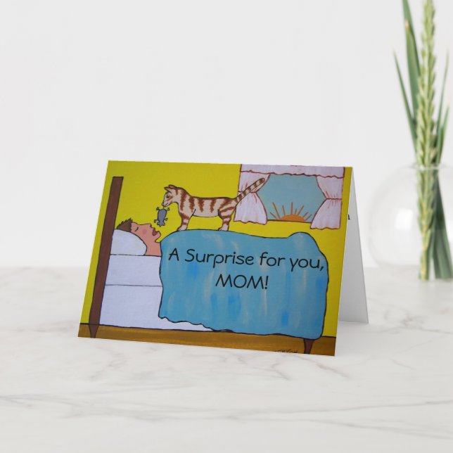 Cartoon Cat Mother's Day Card (Front)