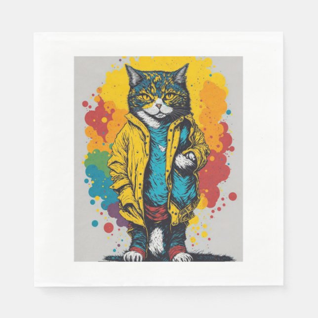 cartoon cat   napkin (Front)