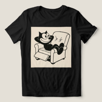 Cartoon Cat Relaxes Tri-Blend Shirt