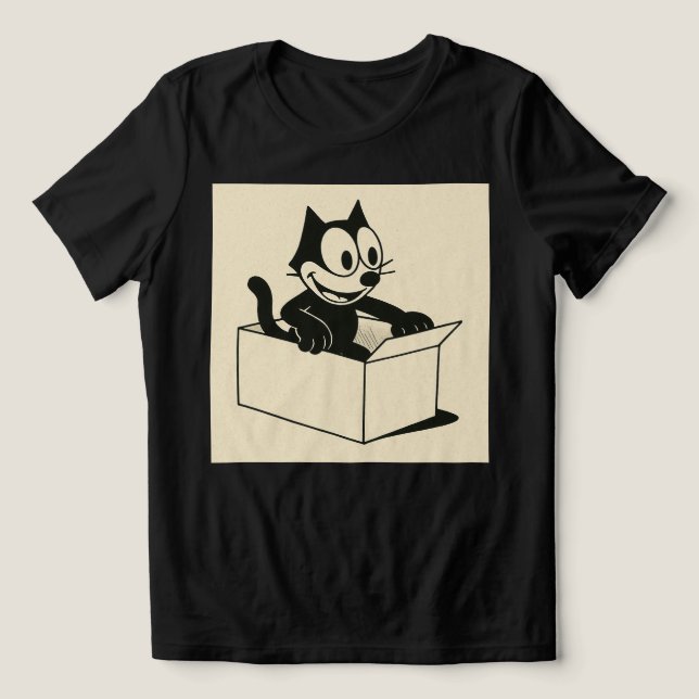 Cartoon Cat Tri-Blend Shirt (Design Front)