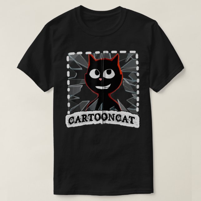 Cartoon cat we all love to escape from Siren head, T-Shirt (Design Front)