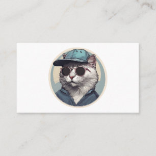 Cartoon Cat with Sunglasses Business Card