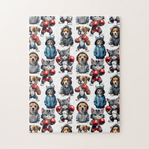 Cartoon Cats And Dogs Design Jigsaw Puzzle