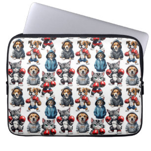 Cartoon Cats And Dogs Design  Laptop Sleeve