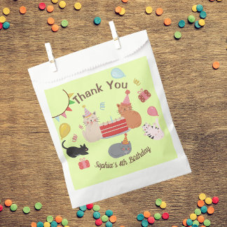 Cartoon Cats Birthday Party Favour Bags