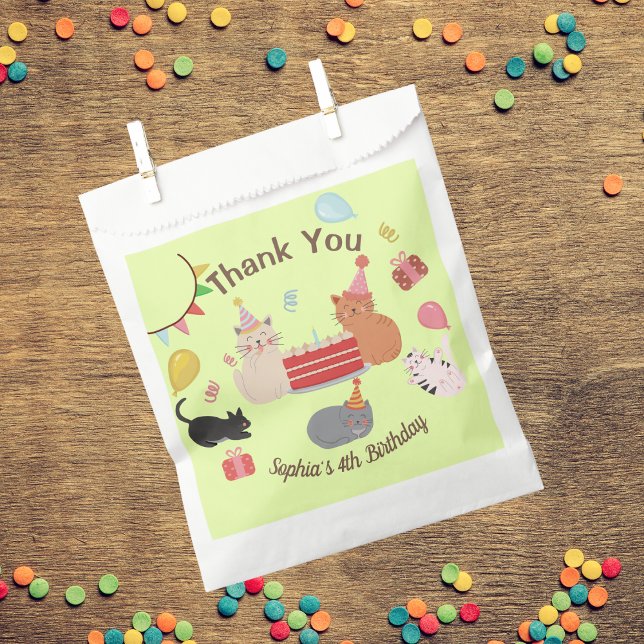 Cartoon Cats Birthday Party  Favour Bags (Creator Uploaded)