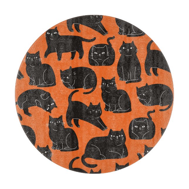 Cartoon Cats Hand Drawn Pattern Cutting Board (Front)