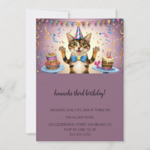 Cartoon Cats Kids’ Purr-fect Birthday Party Invitation