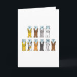 Cartoon Cats Stay Strong Encouragement Card<br><div class="desc">Two rows of cartoon cats holding up pastel blue cards which have letters on that spell out 'Stay Strong'.</div>
