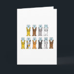 Cartoon Cats Stay Strong Encouragement Card<br><div class="desc">Two rows of cartoon cats holding up pastel blue cards which have letters on that spell out 'Stay Strong'.</div>