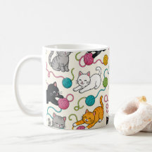 Cartoon Cats with Yarn