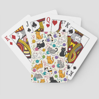 Cartoon Cats with Yarn Playing Cards