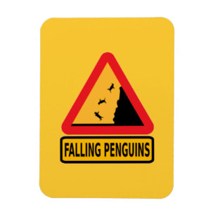 cartoon, caution, falling penguin, penguin, si magnet
