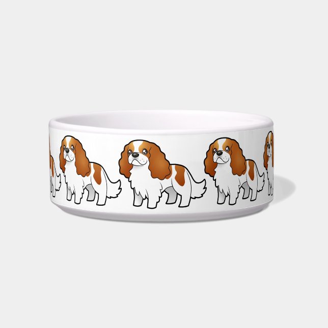 Cartoon Cavalier King Charles Spaniel Bowl (Front)